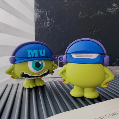 3D Cute little Mike with MU Cap silicon Airpods Case (Airpods 1,2,3/ Pro)