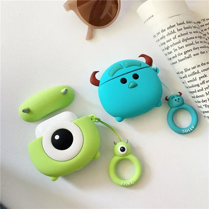 3D Cute Sulley Mike soft silicon Airpods Case (Airpods 1,2,3/ Pro)