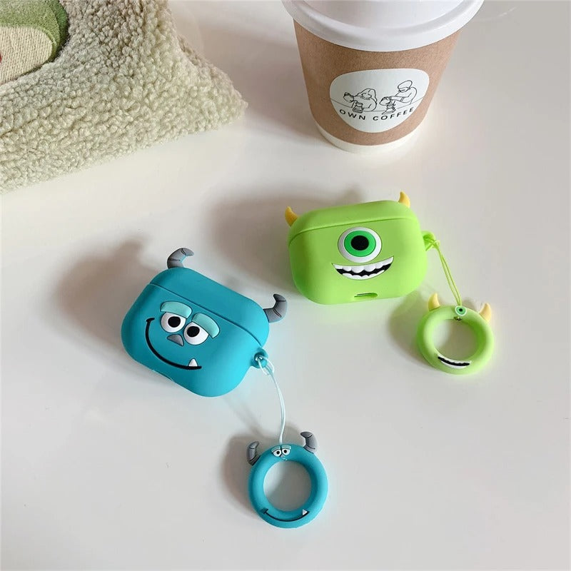 3D Sulley Mike soft silicon Airpods Case (Airpods 1,2,3/ Pro)