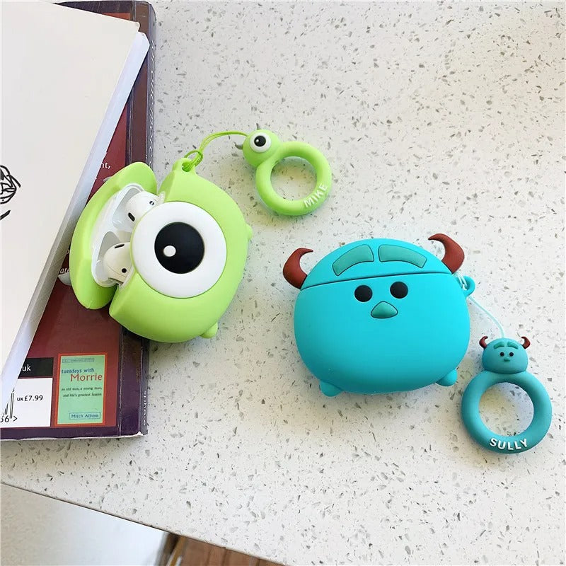 3D Cute Sulley Mike soft silicon Airpods Case (Airpods 1,2,3/ Pro)