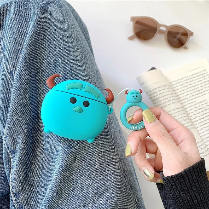 3D Cute Sulley Mike soft silicon Airpods Case (Airpods 1,2,3/ Pro)