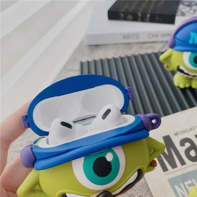 3D Cute little Mike with MU Cap silicon Airpods Case (Airpods 1,2,3/ Pro)