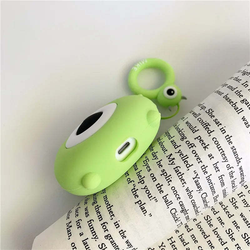 3D Cute Sulley Mike soft silicon Airpods Case (Airpods 1,2,3/ Pro)