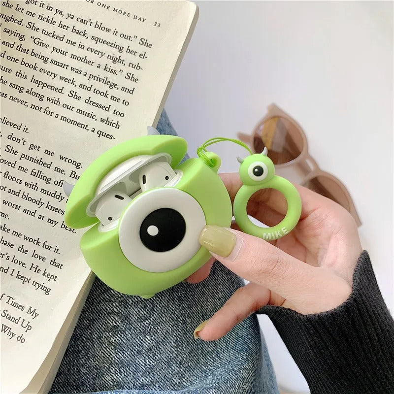 3D Cute Sulley Mike soft silicon Airpods Case (Airpods 1,2,3/ Pro)