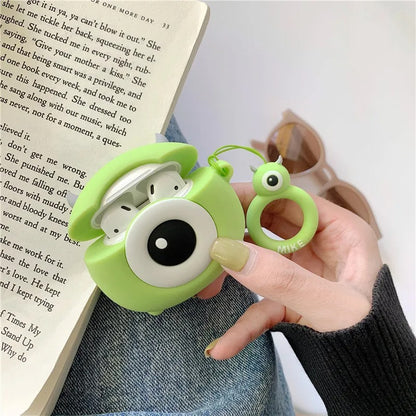 3D Cute Sulley Mike soft silicon Airpods Case (Airpods 1,2,3/ Pro)